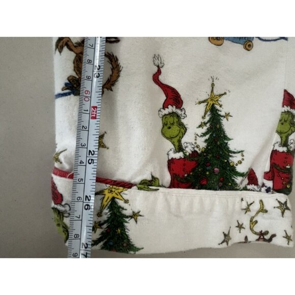 Pottery Barn Adult Pajama SET XS Dr. Seuss's Grinch Flannel Whoville READ - Picture 14 of 14